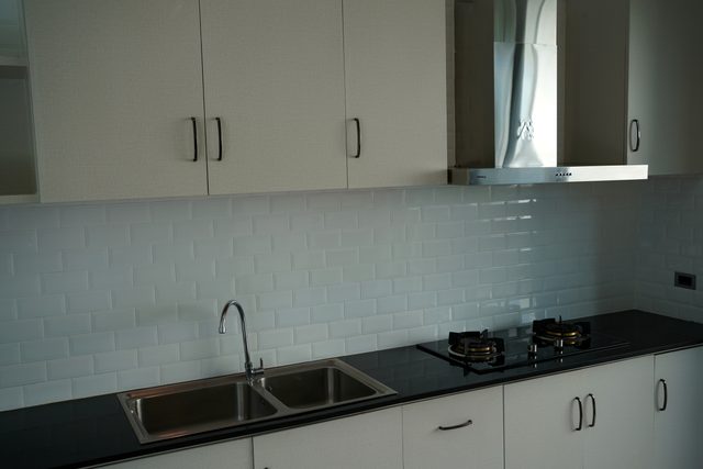 Double Stainless Basin, Gas Cooktop & Subway Tiling (*Appliances may vary or be updated over time)
